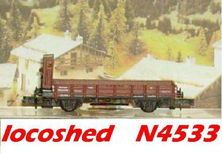 N gauge Low Side Open Goods Truck w brake cubicle 2-axle/70mm mint boxed N4533 Arnold