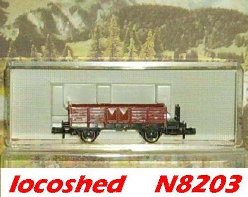 N gauge NEW boxed Low Side Goods Truck w. brake platform 65mm N8203 FLM