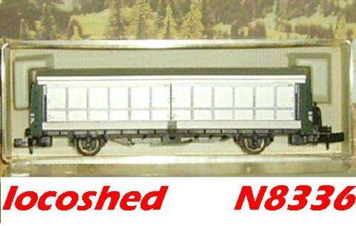 N gauge Closed Goods Wagon w Sliding Doors w. brake platform (2-axle/100mm) mint boxed N8336 FLM