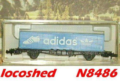 N gauge NEW boxed 40ft Container Truck w ADIDAS Container 100 mm N8486 FLM