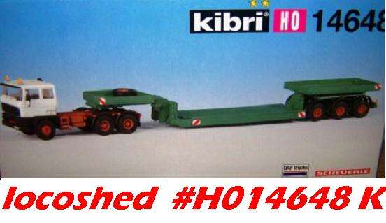 DAF w. 6-axle articulated Lowbed semitrailer green H01/87 Kibri14648 NEW KIT  #9203 Kibri
