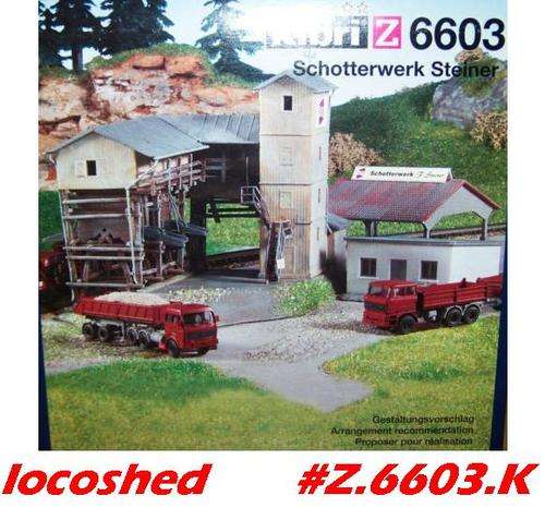 Z gauge Gravel works Stoner with 2 gravel trucks 6603     ..............     #Z.6603 Kibri