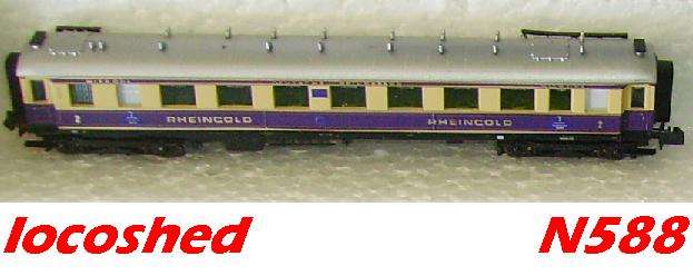 N gauge 9-piece SET RHEINGOLD EXPRESS COACHES, top cond.tn, 7 days money-back g'tee! #N588