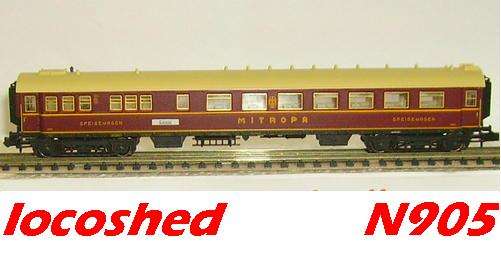 N gauge Dining Saloon Carriages DB+MITROPA, pre-owned - top condition N905