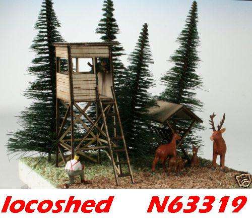 N gauge NEW kit Hunting Shelter and Feeder, wood N63319 Luetke
