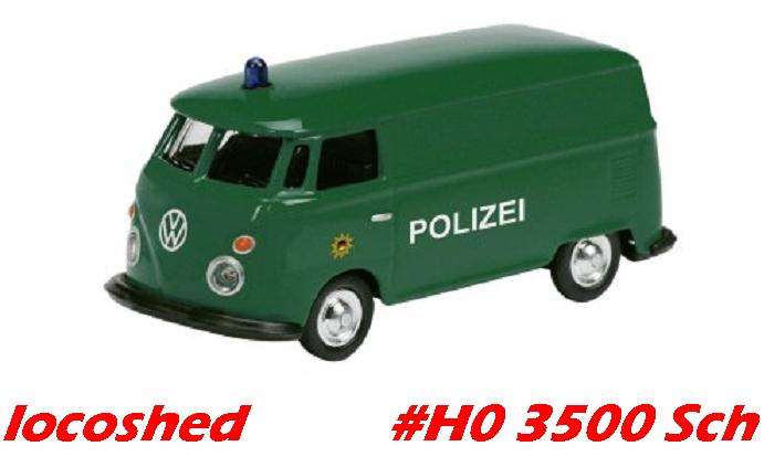 Volkswagen Transporter T1 Polizei green die cast H01/87 Schuco 3500 NEW+boxed  #9346 Schuco