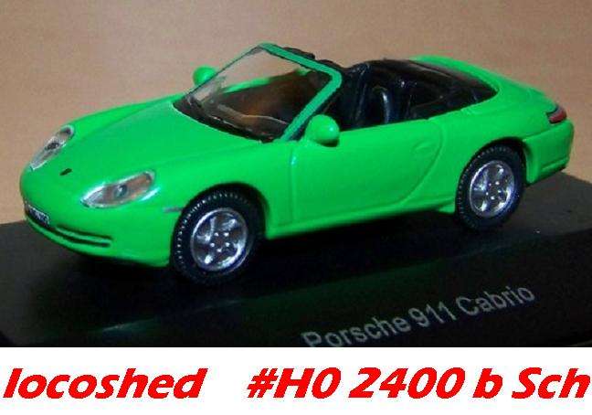 Porsche 911 Cabriolet green die-cast H01/87 Schuco 2400 NEW+boxed  #9347 Schuco