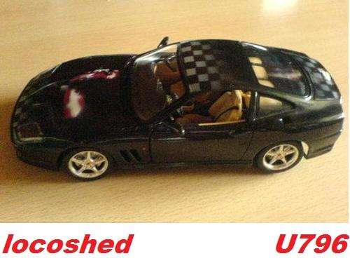 Ferrari 550 Maranello coupe 2002 antracite+airbrushed roof Bburago.IT top pre-owned #U796
