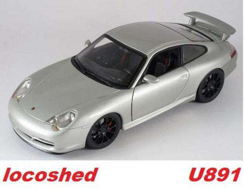 Porsche 911 GT3 996 2005 silver 1/18 HotWheels top pre-owned #U891