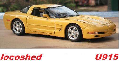 Chevrolet Corvette C5 coupe 1997 yellow 1/18 Bburago.IT near mint top condition pre-owned #U915