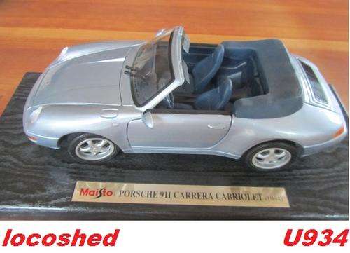 Porsche Carrera Cabriolet 1994 silver 1/18 Maisto top condition pre-owned #U934