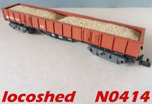 N gauge Mill Gondola 60ft with gravel load (2 dbl.bogie/120mm) boxed N0414 L.Ibertren