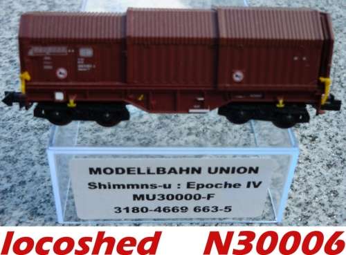 N gauge Closed Goods Wagon telescopic roof and walls (2 dbl.bogies/70mm) mint boxed N30006 MU