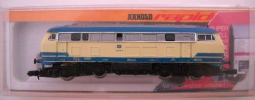 N gauge BR218 Diesel Locomotive, long haul, 4 axles, analogue, near mint, boxed N2325 Arnold