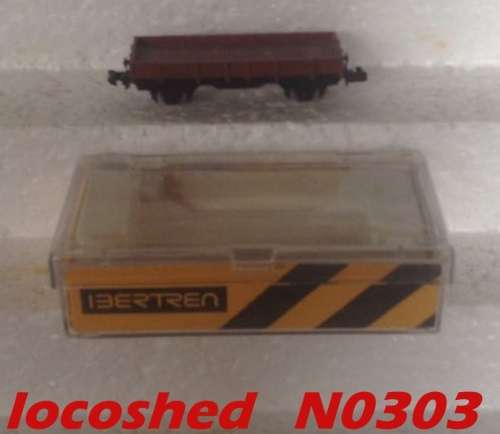 N gauge Open Goods Wagon, low side, short, pre-owned, top condition, orig.box N0303 Ibertren