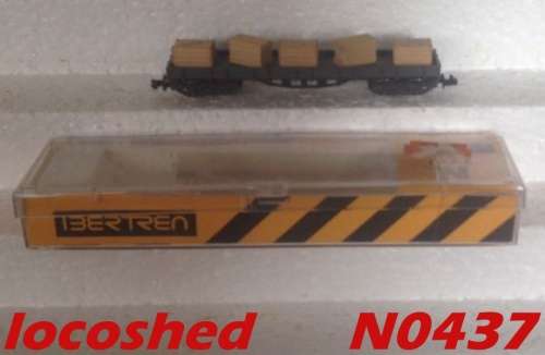 Open Goods 60ft Gondola loaded w boxes, mint boxed  N0437 L.Ibertren