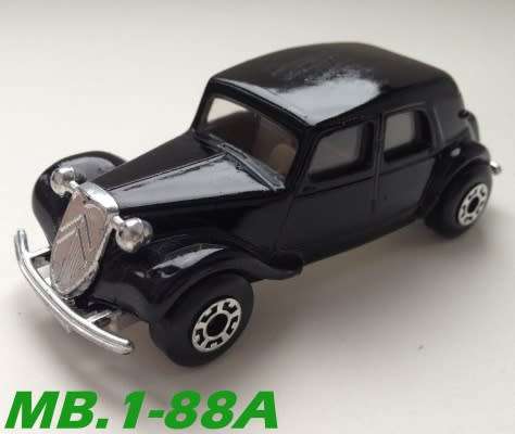 Citroen 15 CV Sedan black pre-owned, unboxed unplayed, no wear, superb condition  MB.1-88A