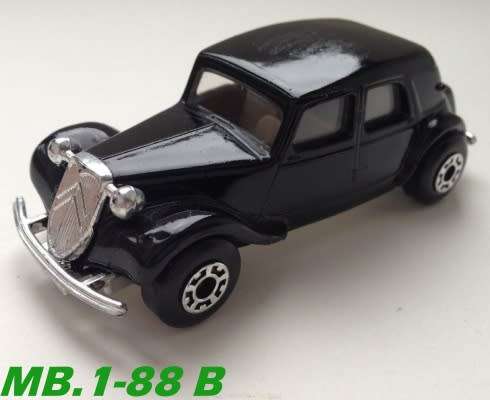 Citroen 15 CV Sedan black pre-owned, unboxed unplayed, no wear, superb condition  MB.1-88B