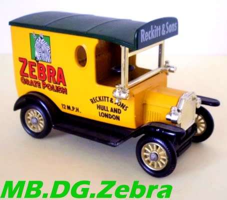Ford T Van 1920 Reckitt+Sons ZEBRA pre-owned unboxed unplayed no wear superb conditn  MB.DG.Zebra