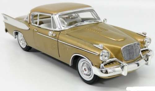 Studebaker Golden Hawk 1957 gold+white 1/18 pre-owned, original box, superb condition!