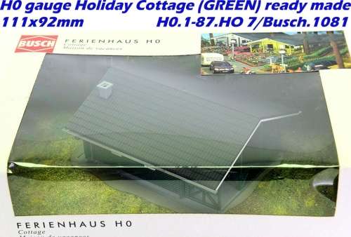 H0 gauge Holiday Cottage (GREEN) ready made 111x92mm H0.1-87.HO 7/Busch.1081