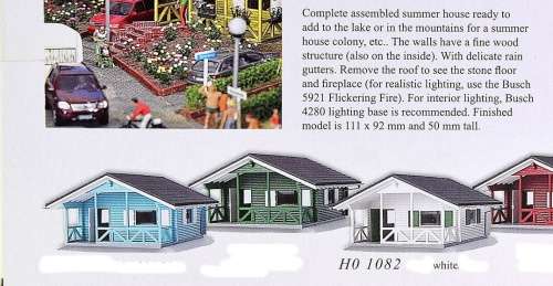 H0 gauge Holiday Cottage (white) ready made 111x92mm H0.1-87.HO 7/Busch.1082