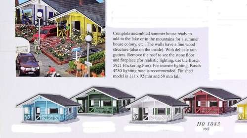 H0 gauge Holiday Cottage (RED) ready made 111x92mm H0.1-87.HO 7/Busch.1083