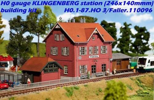 H0 gauge KLINGENBERG station (246x140mmm) building kit H0.1-87.HO 3/Faller.110096