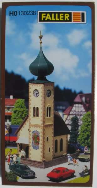 H0 gauge Village Chapel w. steeple top variations (142x80mm) building kit H0.1-87.HO 6/Faller.130238