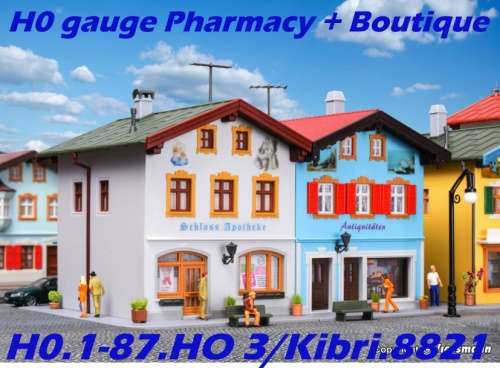 H0 gauge Pharmacy + Boutique Bad Toelz building kit, H0.1-87.HO 3/Kibri.8821