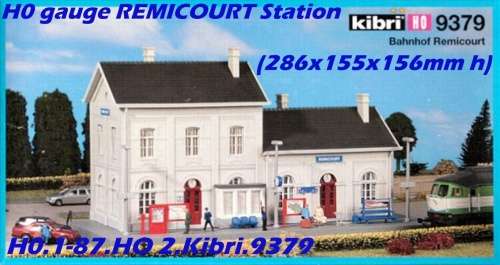 H0 gauge REMICOURT Station (286x155x156mm h) building kit, H0.1-87.HO 2.Kibri.9379
