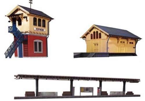H0 gauge Collection of various Station Structures and Buildings Kibri kit  H0.1-87.HO 0/Kibri.38994