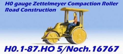 Zettelmeyer Compaction Roller yellow H01-87 Noch 16767 NEW+boxed #9361 Noch