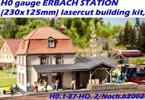 H0 gauge ERBACH STATION (230x125mm) lasercut building kit, H0.1-87-HO. 2/Noch.66002