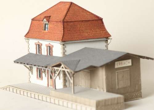 H0 gauge ERBACH STATION (230x125mm) lasercut building kit, H0.1-87-HO. 2/Noch.66002