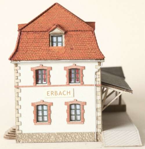 H0 gauge ERBACH STATION (230x125mm) lasercut building kit, H0.1-87-HO. 2/Noch.66002