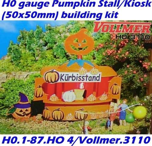 H0 gauge Pumpkin Stall/Kiosk (50x50mm) building kit, H0.1-87.HO 4/Vollmer.3110