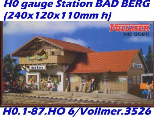 H0 gauge Station BAD BERG (240x120x110mm h) building kit, H0.1-87.HO 6/Vollmer.3526