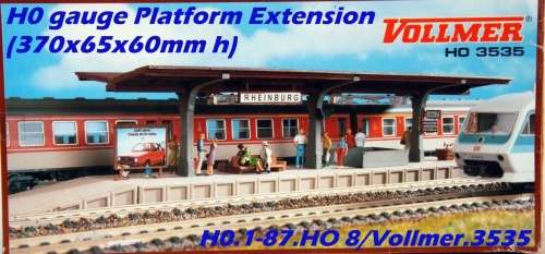 H0 gauge Platform Extension (370x65x60mm h) building kit, H0.1-87.HO 8/Vollmer.3535