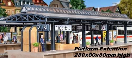 H0 gauge Platform Extention (280x80x80mm h) building kit, H0.1-87.HO 8/Vollmer.3542