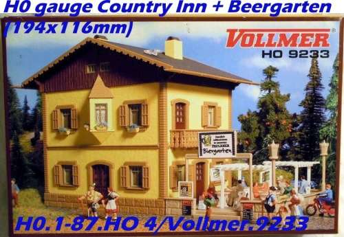 H0 gauge Country Inn + Beergarden (194x116mm) building kit, H0.1-87.HO 4/Vollmer.9233
