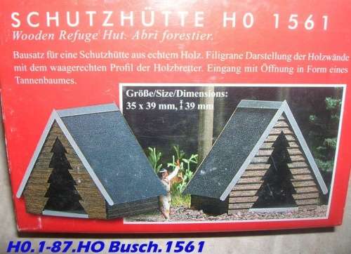 H0 gauge Forest Shelter (timber) 35x39x39mm building kit #H0.1-87.HO Busch.1561