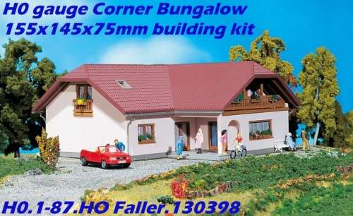 H0 gauge Corner Bungalow 155x145x75mm building kit #H0.1-87.HO Faller.130398