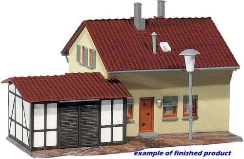 H0 gauge suburban Residence w. carport 127x114x75mm building kit #H0.1-87.HO Faller.131224