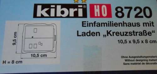 H0 gauge Drugstore + Family Residence 105x95x80mm building kit #H0.1-87.HO Kibri.8720