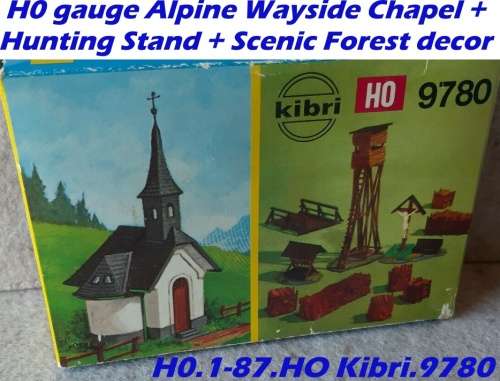 H0 gauge Alpine Wayside Chapel + Hunting Stand + Scenic Forest decor bldgkit #H0.1-87.HO Kibri.9780