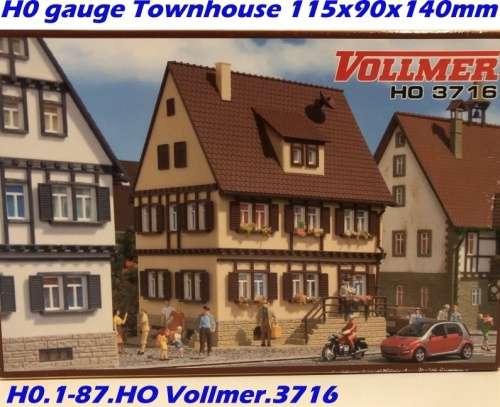 H0 gauge Townhouse 115x90x140mm building kit #H0.1-87.HO Vollmer.3716