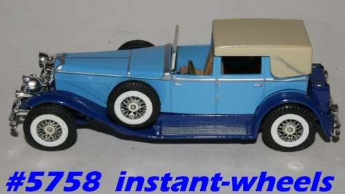 Duesenberg J Town Car Landaulette 1930 blue 1/43 MOY NEWinBlister #5758 instant wheels