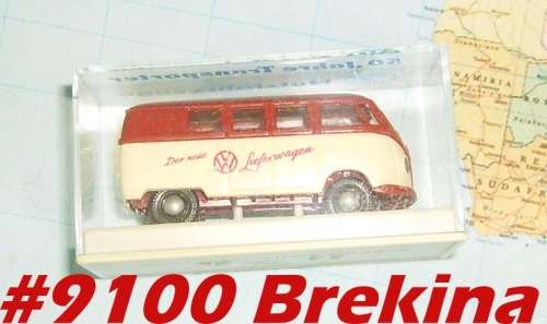 Volkswagen T1 transporter 1954 white/red H01/87 Brekina NEW+boxed #9100 Brekina