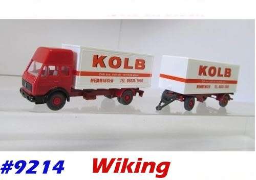 Mercedes-Benz removal truck+trailer white H01/87 Wiking NEW+boxed #9214 Wiking